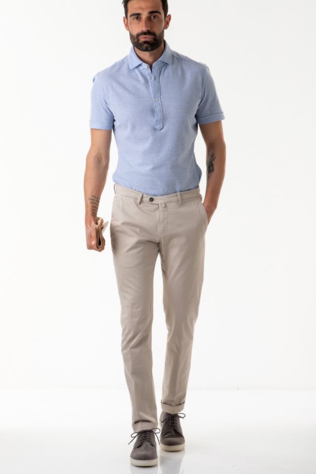 b-settecento Hose Herren B-Settecento Chinos Slim Einfarbig 97% Baumwolle 3% elastan