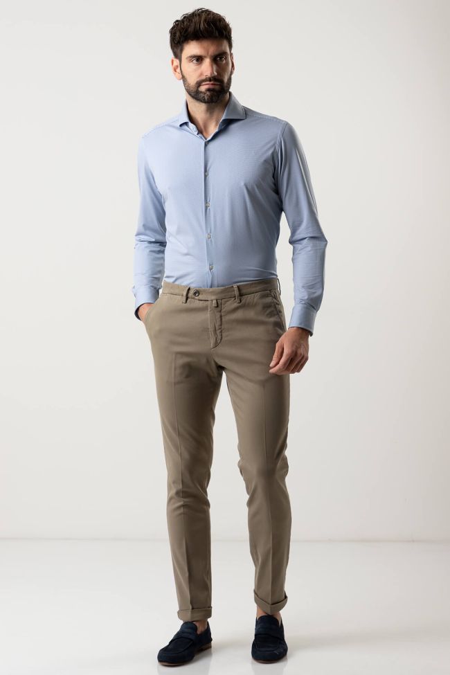 b-settecento Hose Herren B-Settecento Chinos Slim Einfarbig 97% Baumwolle 3% elastan