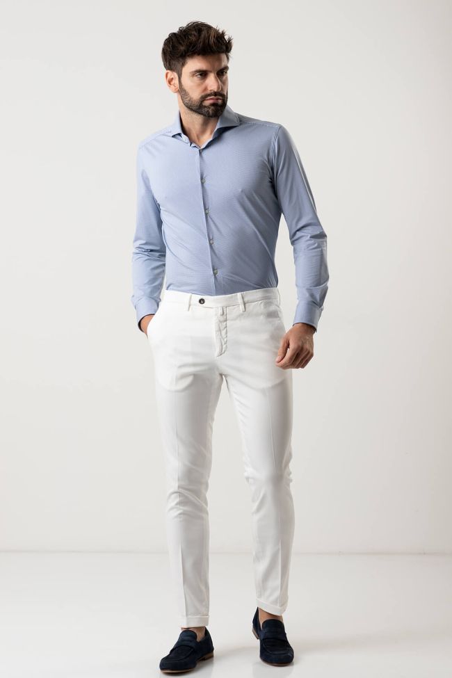 b-settecento Hose Herren B-Settecento Chinos Slim Einfarbig 97% Baumwolle 3% elastan