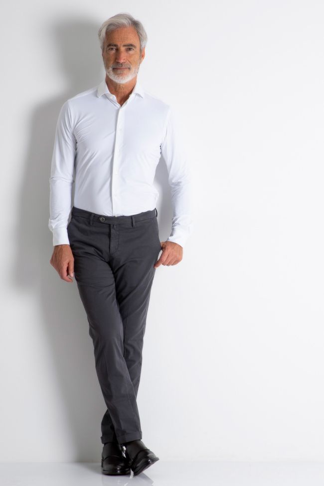 b-settecento Hose Herren B-Settecento Chinos Slim Einfarbig 97% Baumwolle 3% elastan