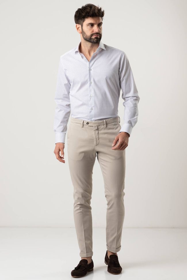 b-settecento Hose Herren B-Settecento Chinos Slim Einfarbig 97% Baumwolle 3% elastan