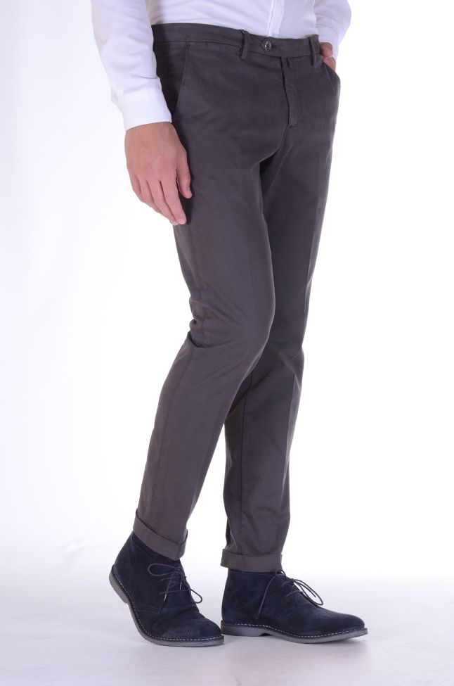 b-settecento Hose Herren B-Settecento Chinos Slim Einfarbig 97% Baumwolle 3% elastan