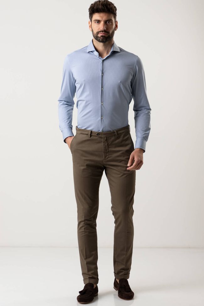 b-settecento Hose Herren B-Settecento Chinos Slim Einfarbig 97% Baumwolle 3% elastan