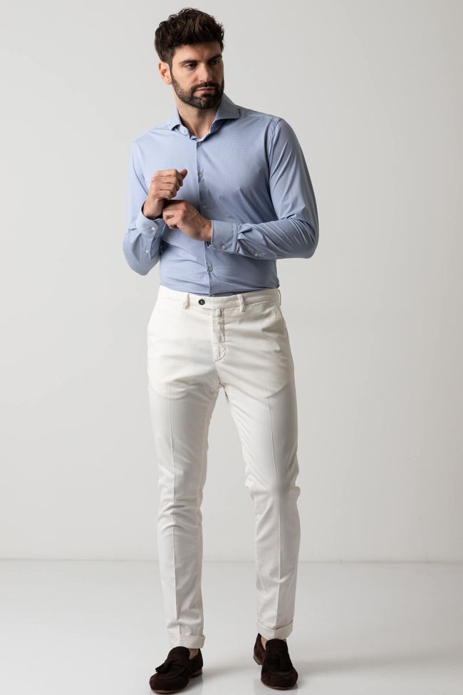 b-settecento Hose Herren B-Settecento Chinos Slim Einfarbig 97% Baumwolle 3% elastan