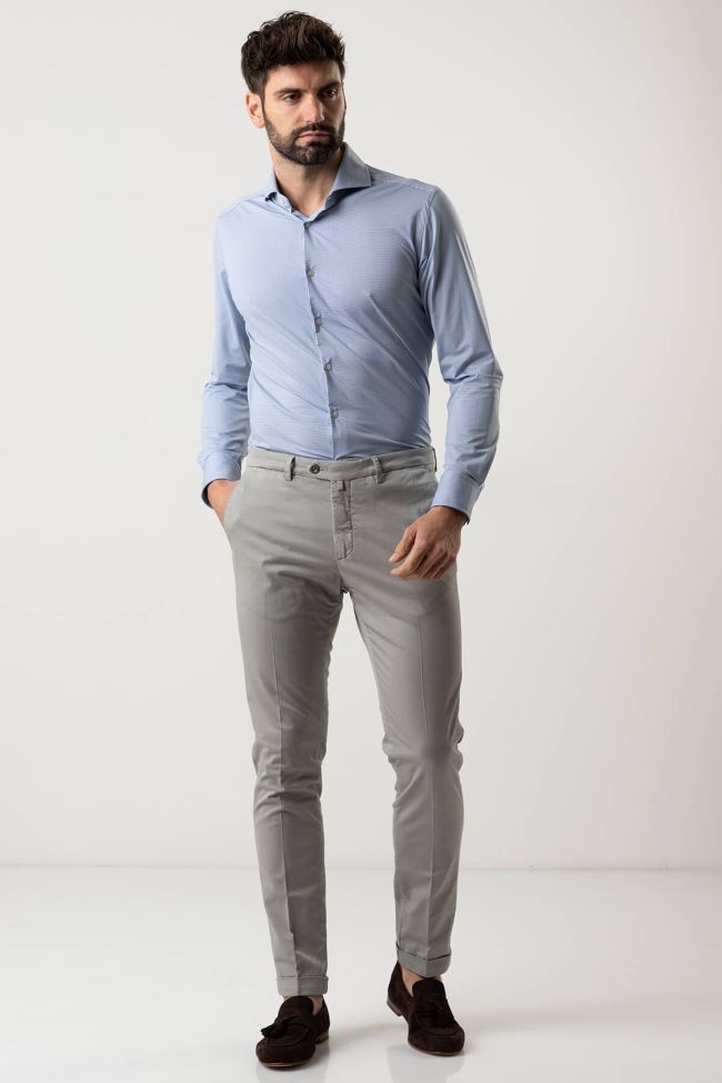 b-settecento Hose Herren B-Settecento Chinos Slim Einfarbig 97% Baumwolle 3% elastan