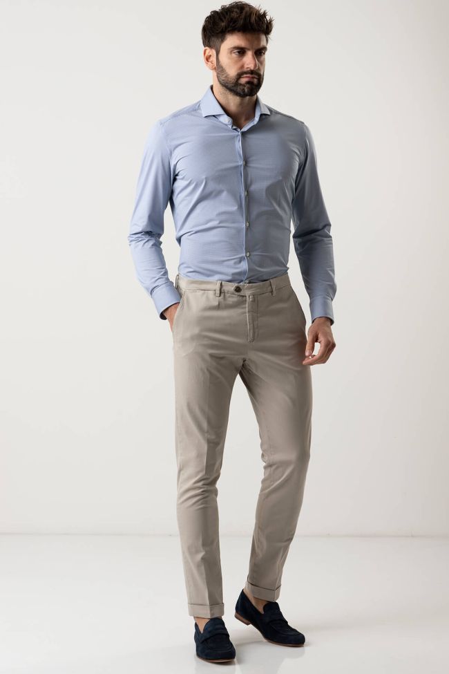 b-settecento Hose Herren B-Settecento Chinos Slim Einfarbig 97% Baumwolle 3% elastan