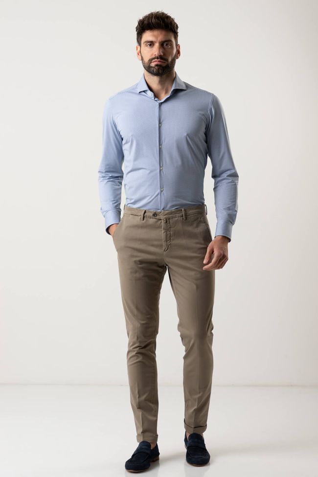 b-settecento Hose Herren B-Settecento Chinos Slim Einfarbig 97% Baumwolle 3% elastan