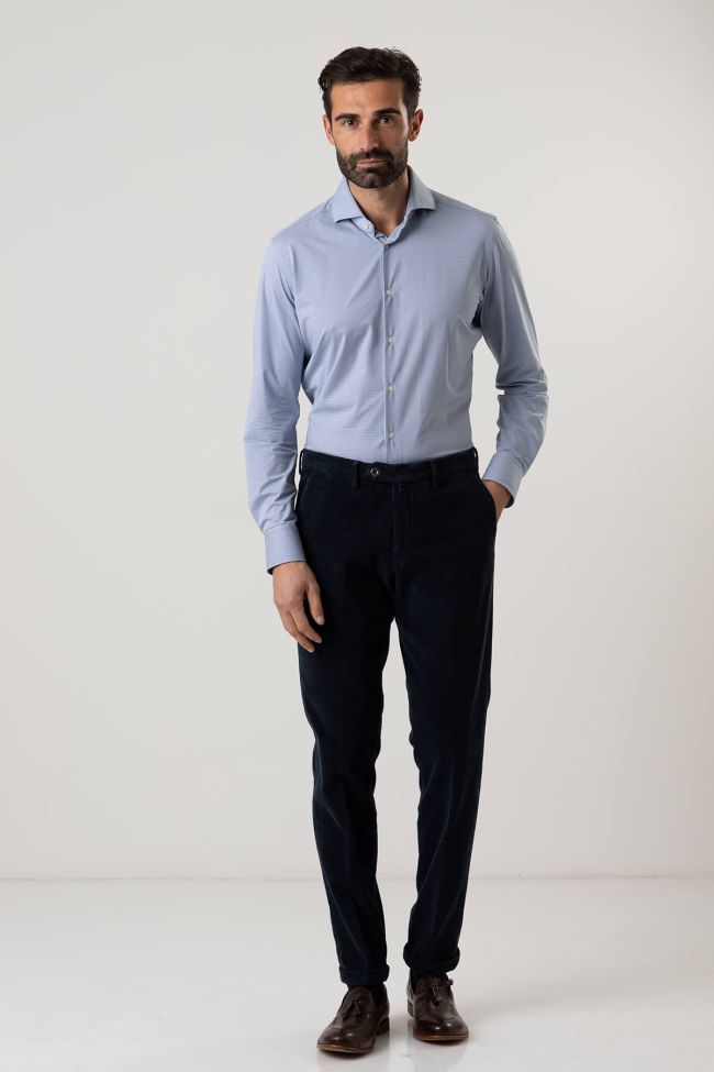 b-settecento Hose Herren B-Settecento Chinos Slim Einfarbig 98% cotton 2% elastan