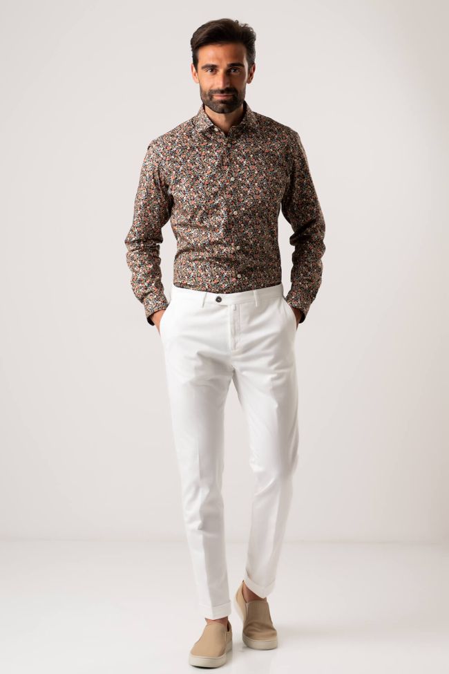 b-settecento Hose Herren B-Settecento Chinos Slim Einfarbig 98% cotton 2% ea