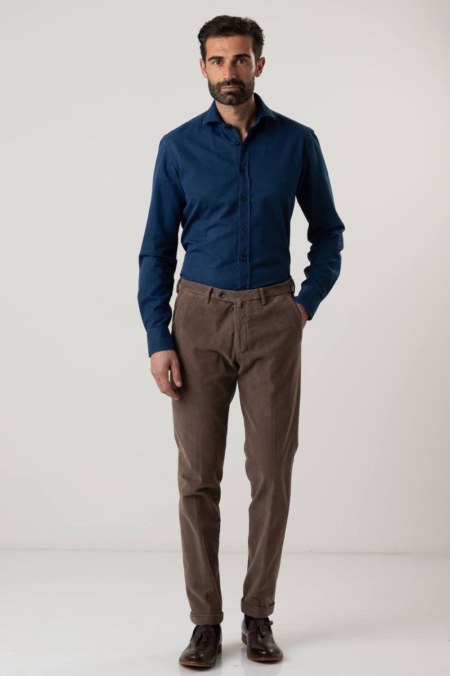 b-settecento Hose Herren B-Settecento Chinos Slim Einfarbig 98% cotton 2% elastan