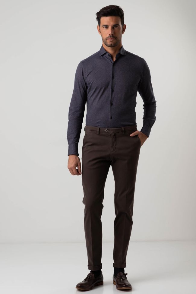 b-settecento Hose Herren B-Settecento Chinos Slim Einfarbig