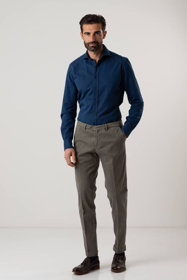 b-settecento Hose Herren B-Settecento Chinos Slim Halb Unifarben 97% Baumwolle 3% elastan