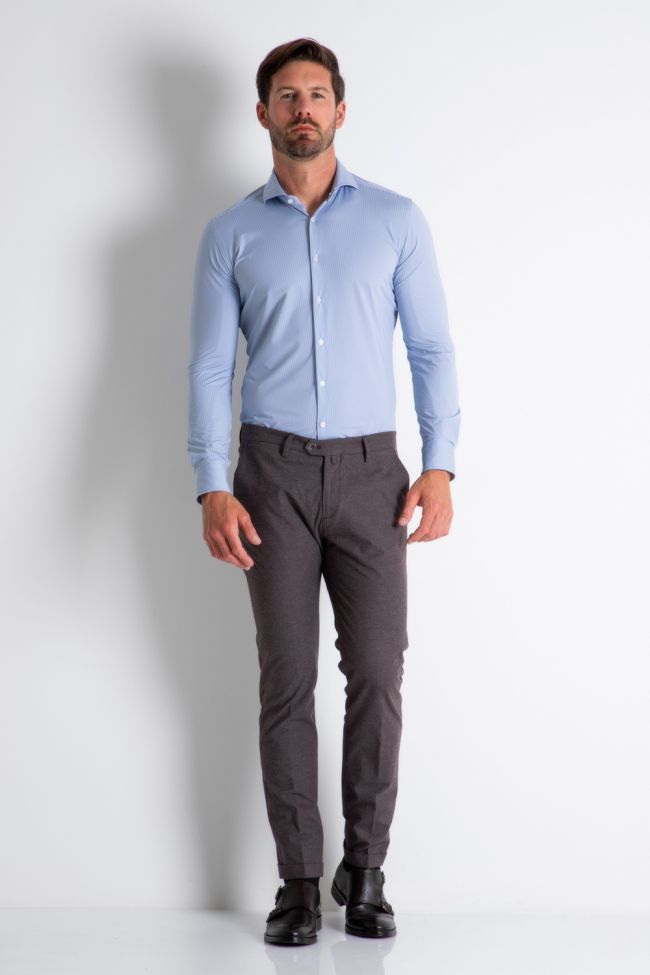 B-settecento Hose Herren B-Settecento Chinos Slim Halb Unifarben 98% Cotton 2% Ea