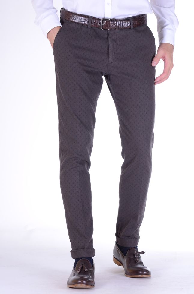 b-settecento Hose Herren B-Settecento Chinos Slim Halb Unifarben 97% Baumwolle 3% elastan