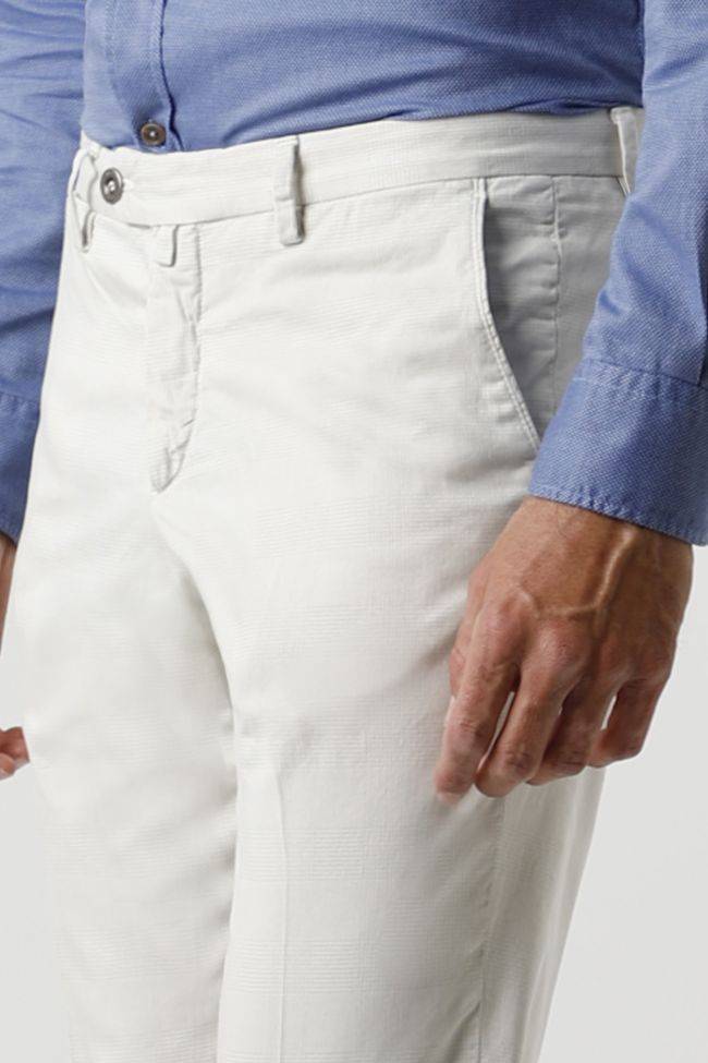 B-settecento Hose Herren B-Settecento Chinos Slim Karo 98% Wool 2% EL