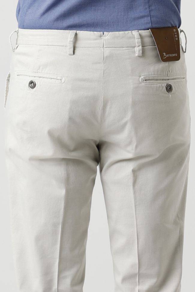 B-settecento Hose Herren B-Settecento Chinos Slim Karo 98% Wool 2% EL
