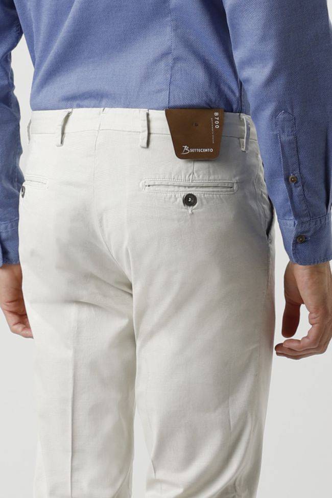 B-settecento Hose Herren B-Settecento Chinos Slim Karo 98% Wool 2% EL