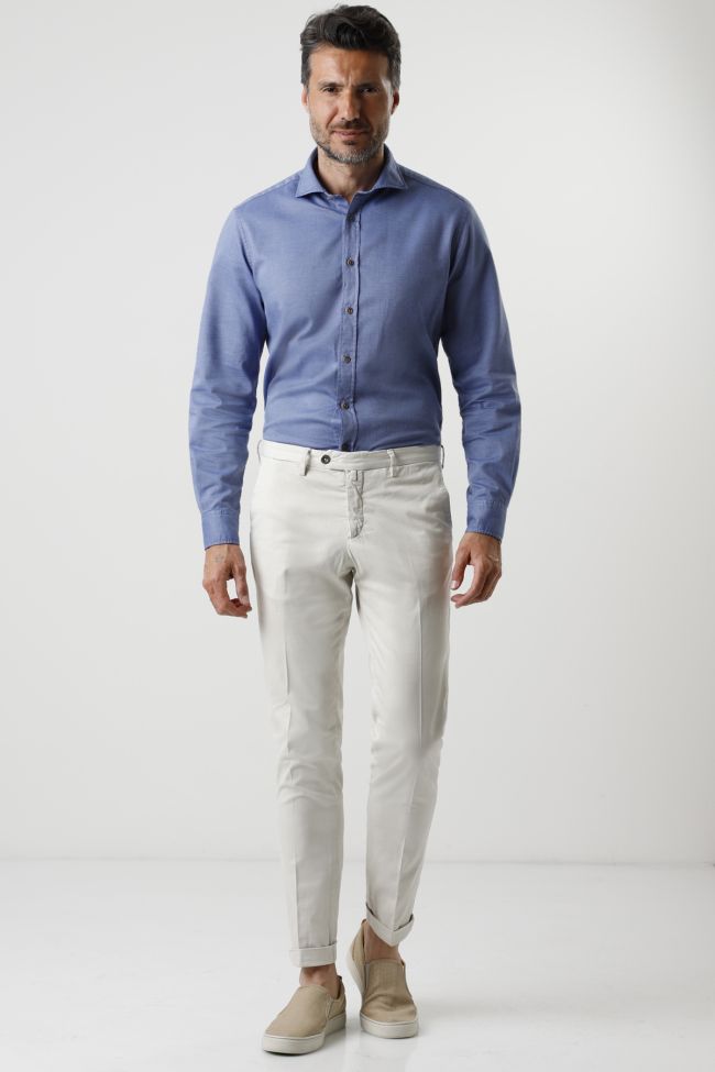 b-settecento Hose Herren B-Settecento Chinos Slim Karo 98% wool 2% EL b-settecento Hose Herren B-Settecento Chinos Slim Karo 98% wool 2% EL