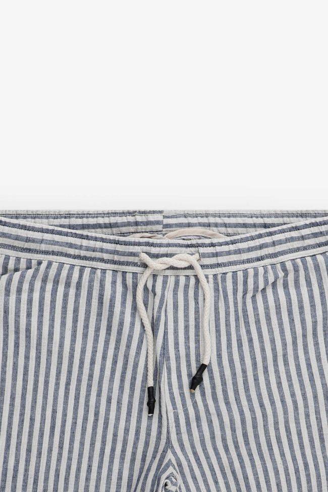 B-style Hose Herren B-Style Bermuda Regular Streifen 51% Leinen 49% Baumwolle