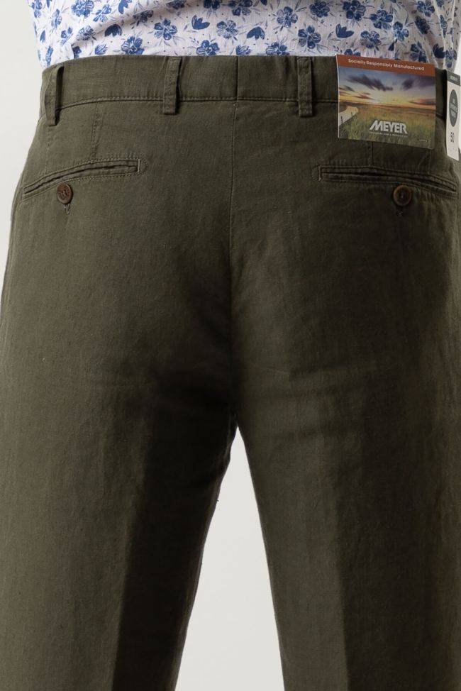 Meyer Hose Herren Meyer Chinos Regular Einfarbig 100% Leinen