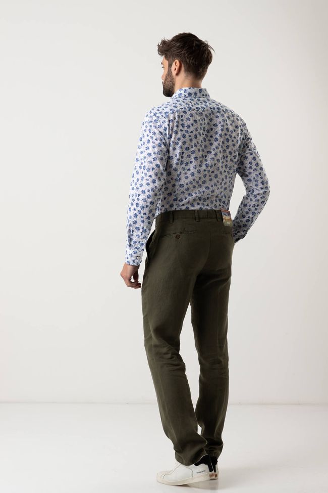 Meyer Hose Herren Meyer Chinos Regular Einfarbig 100% Leinen