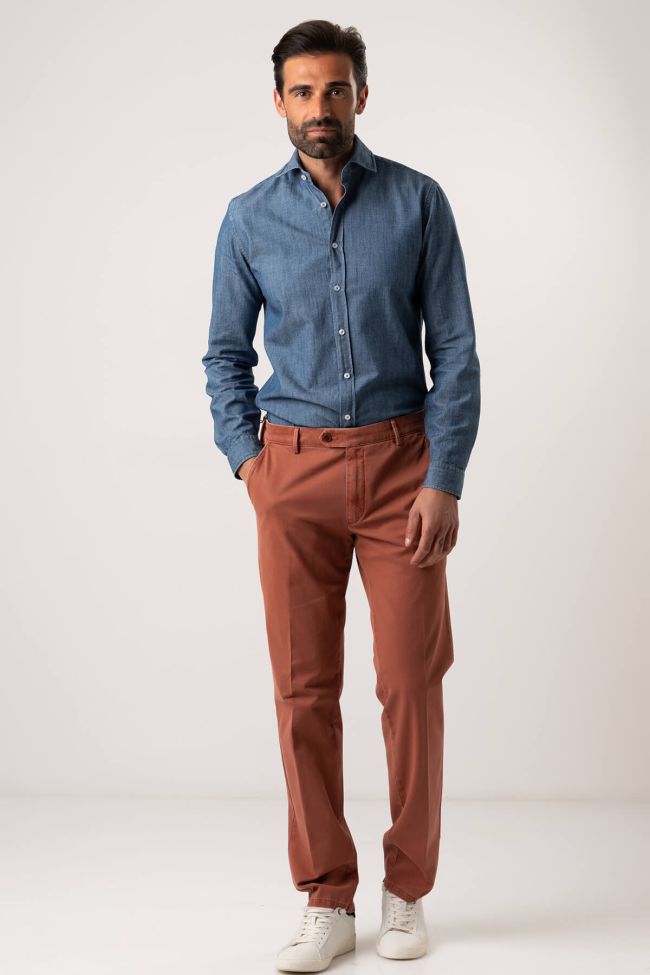 meyer Hose Herren Meyer Chinos Regular Einfarbig 97% Baumwolle 3% elastan