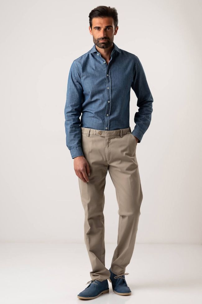 Meyer Hose Herren Meyer Chinos Regular Einfarbig 97% Baumwolle 3% Elastan