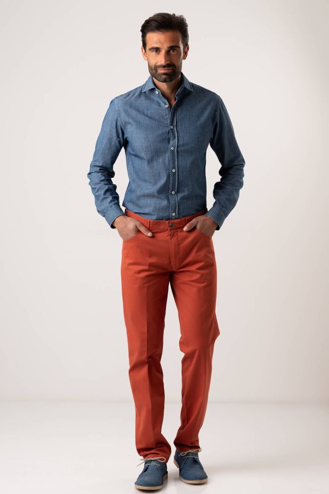 meyer Hose Herren Meyer Chinos Regular Einfarbig 97% Baumwolle 3% elastan