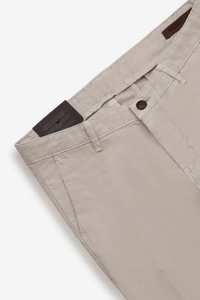Moro Hose Herren Moro Chinos Slim Einfarbig 66% Polyester 34%linen