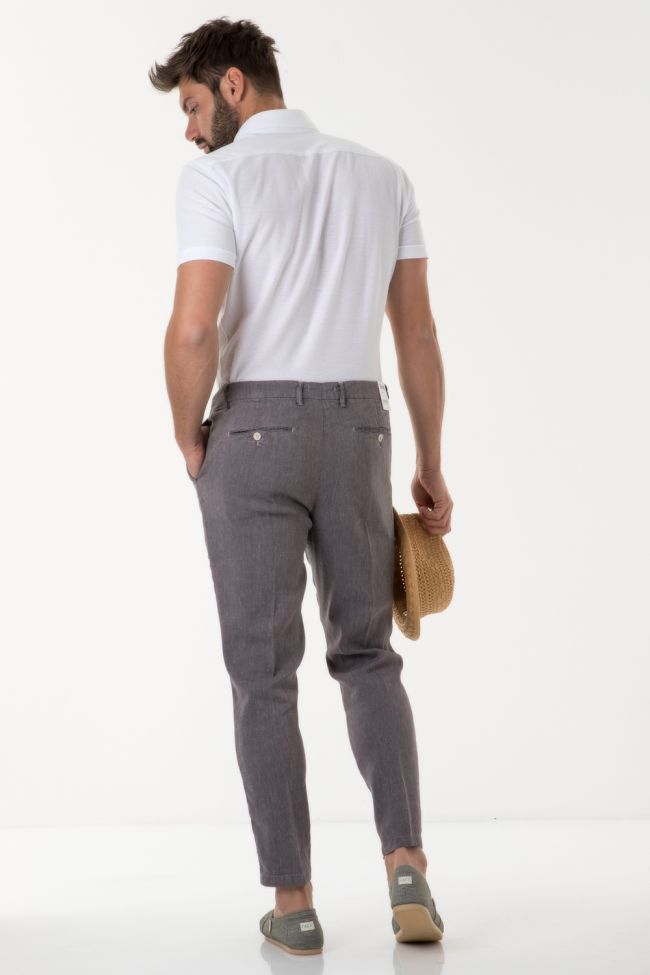Yan Simmon Hose Herren Yan Simmon Chinos Regular Einfarbig 40% Leinen 60% Baumwolle