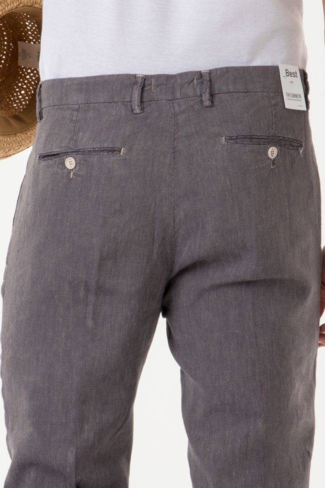 Yan Simmon Hose Herren Yan Simmon Chinos Regular Einfarbig 40% Leinen 60% Baumwolle