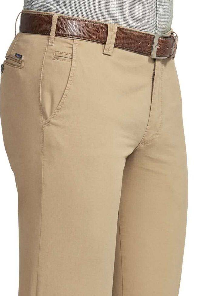 Meyer Hose Herren Meyer Chinos Slim Einfarbig