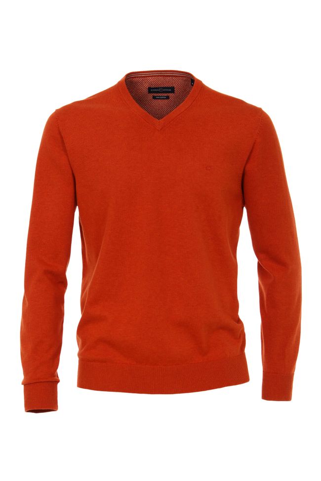 casamoda Strickwaren Herren Casamoda V-Ausschnitt Classic Einfarbig 100% Baumwolle
