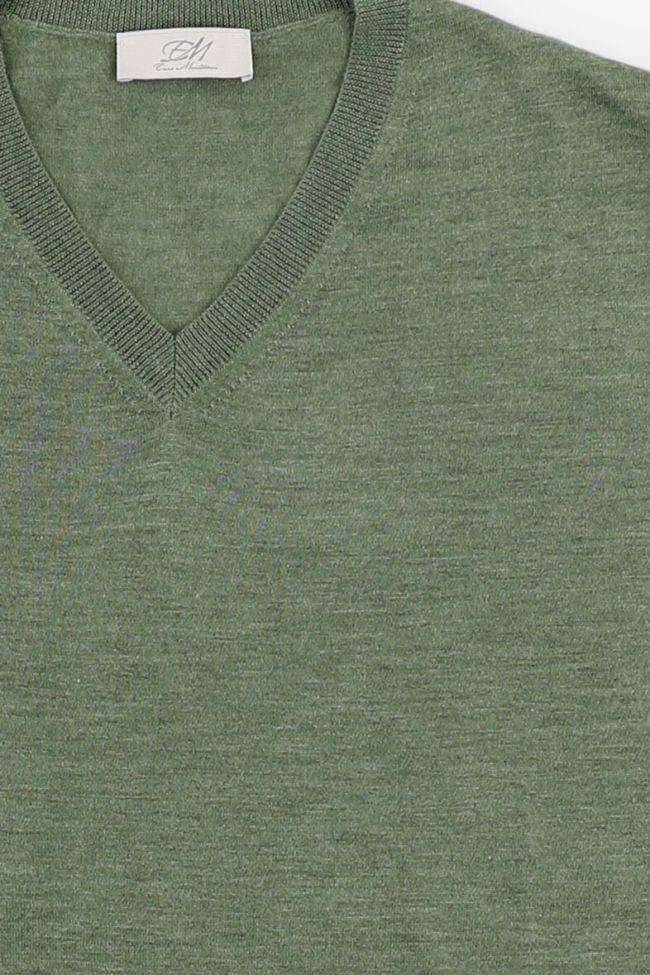 Enzo Mantovani Strickwaren Herren Enzo Mantovani V-Ausschnitt Regular Einfarbig 70% Cashmere 30% Silk