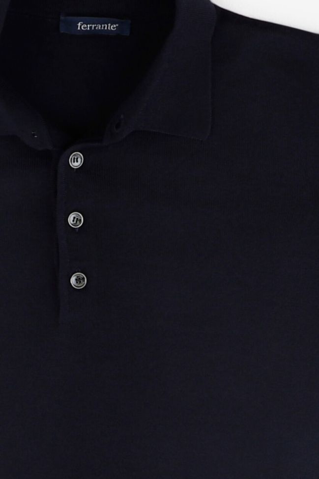 Ferrante Strickwaren Herren Ferrante Polokragen Regular Einfarbig 100% Merinowolle Extrafine