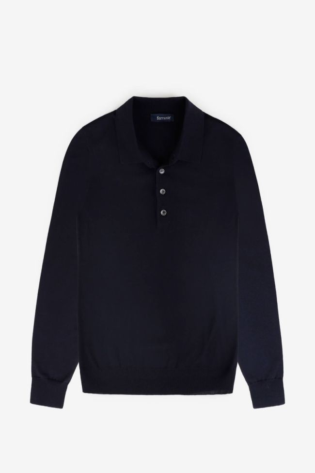 ferrante Strickwaren Herren Ferrante Polokragen Regular Einfarbig 100% Merinowolle Extrafine