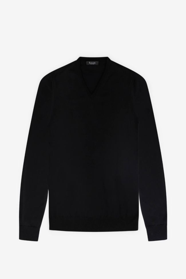 ferrante Strickwaren Herren Ferrante V-Ausschnitt Classic Einfarbig 100% Merinowolle Extrafine