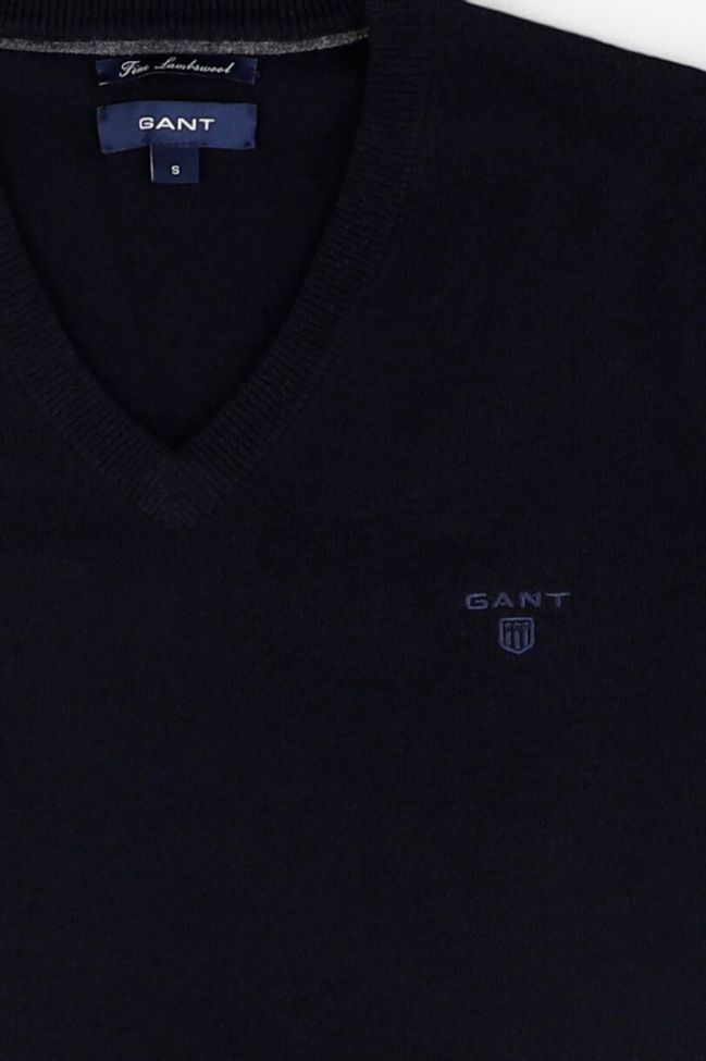 Gant Strickwaren Herren Gant V-Ausschnitt Regular Einfarbig 100% Merinowolle Extrafine