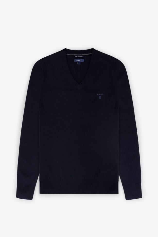 gant Strickwaren Herren Gant V-Ausschnitt Regular Einfarbig 100% Merinowolle Extrafine