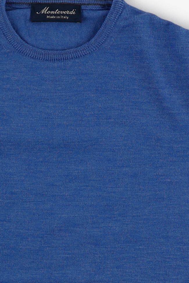 Monteverdi Strickwaren Herren Monteverdi Rundhalsausschnitt Slim Einfarbig 100% Merinowolle Extrafine