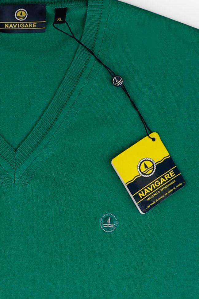 Navigare Strickwaren Herren Navigare V-Ausschnitt Slim Einfarbig 100% Baumwolle