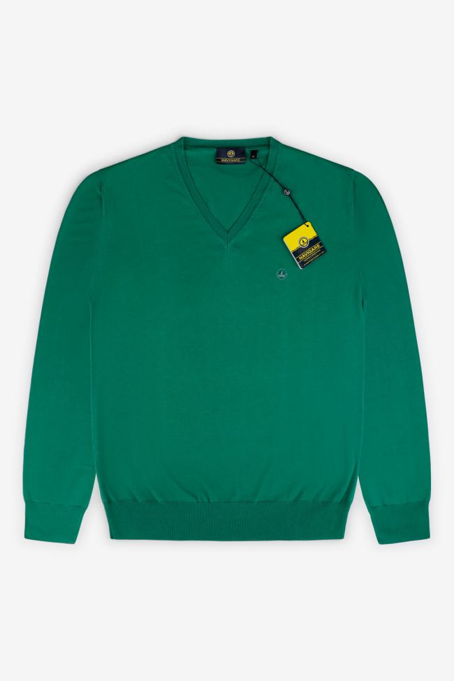 navigare Strickwaren Herren Navigare V-Ausschnitt Slim Einfarbig 100% Baumwolle