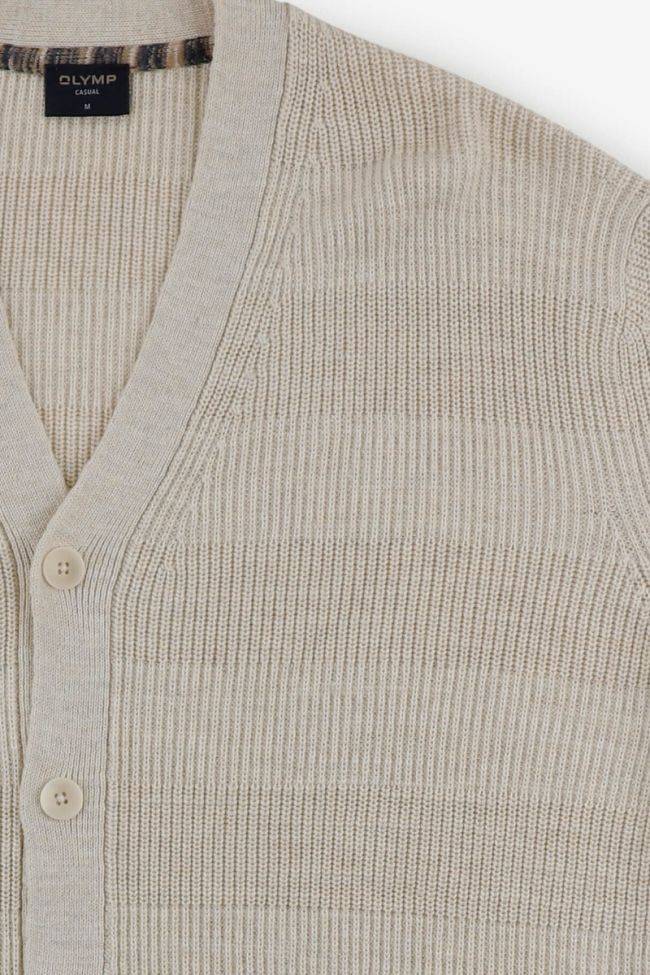 Olymp Strickwaren Herren Olymp Cardigan Classic Streifen 100% Baumwolle