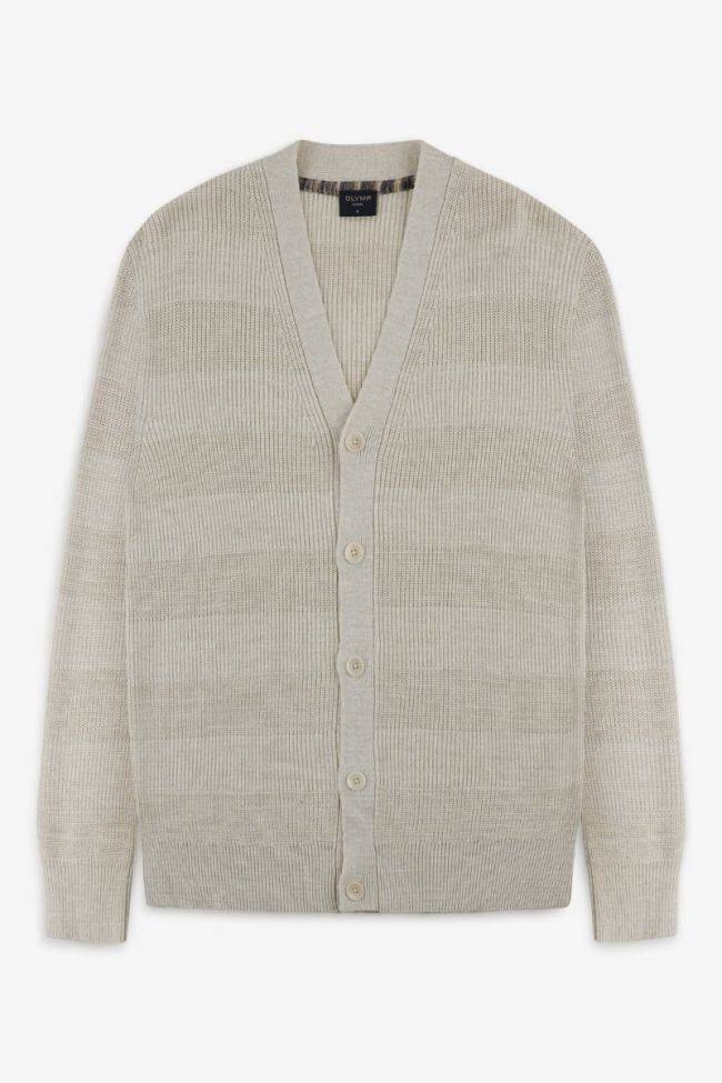 olymp Strickwaren Herren Olymp Cardigan Classic Streifen 100% Baumwolle