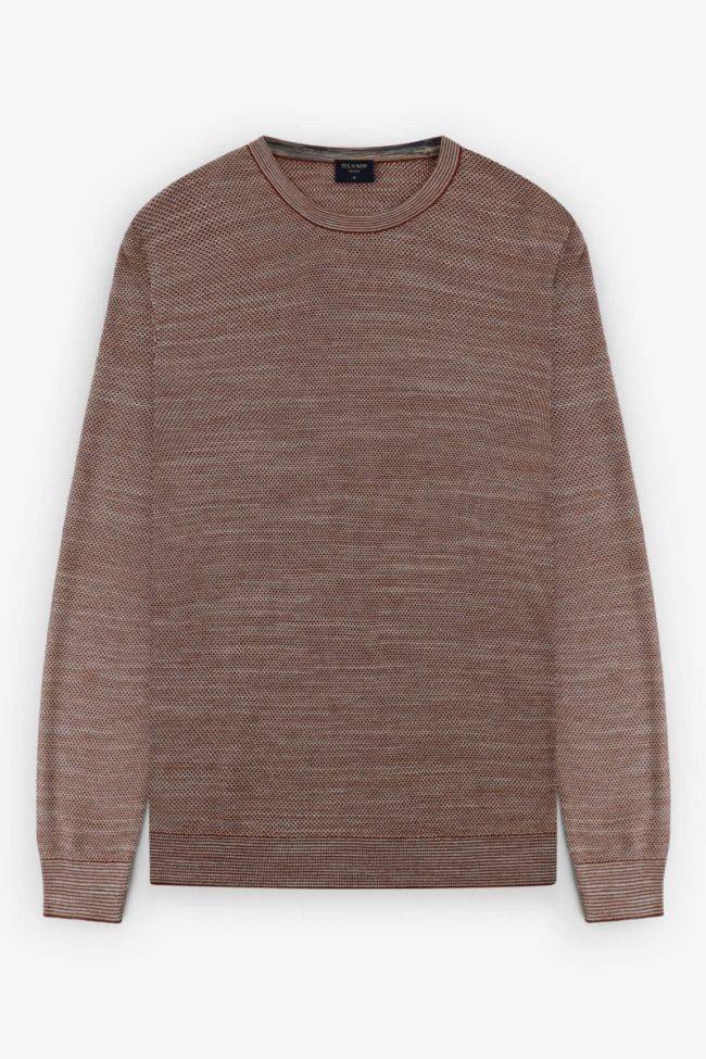 olymp Strickwaren Herren Olymp Rundhalsausschnitt Regular Halb Unifarben 100% Wolle