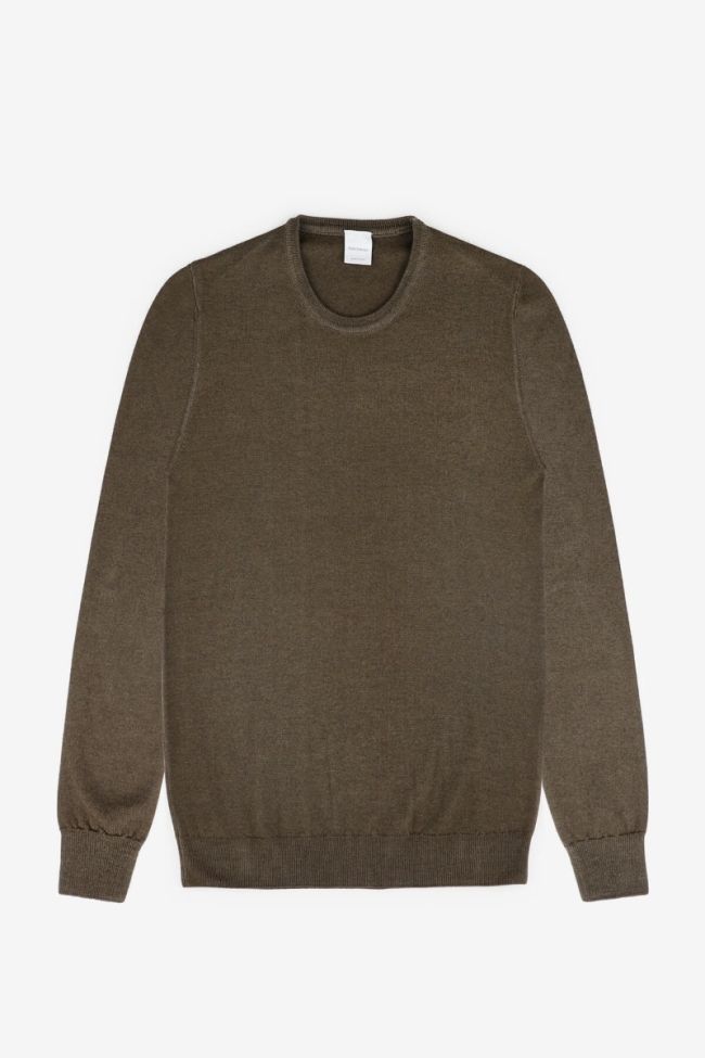 primo emporio Strickwaren Herren Primo Emporio Rundhalsausschnitt Slim Einfarbig 100% Wolle