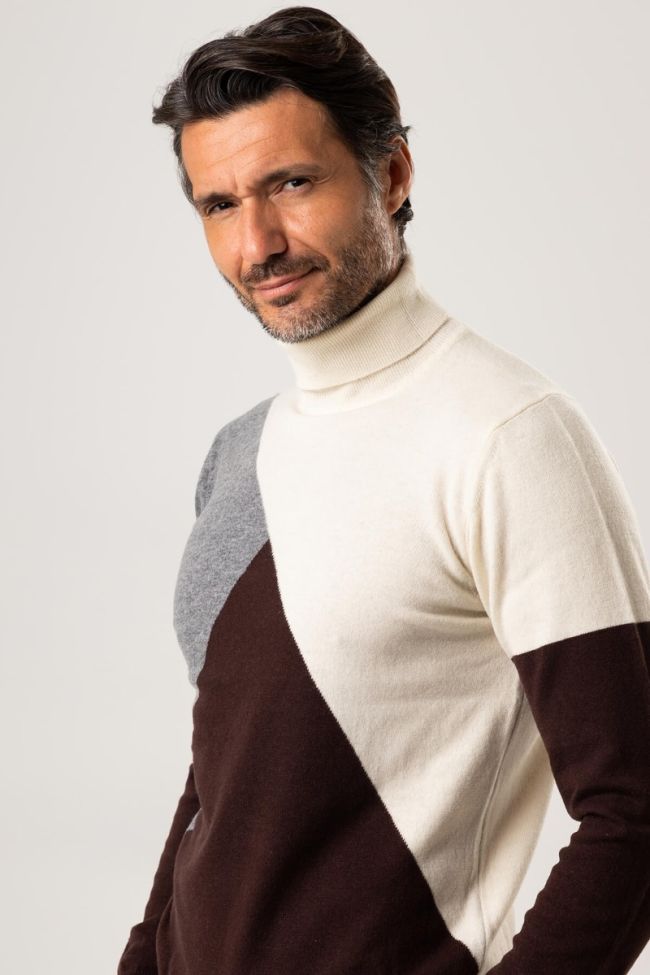 Privati Firenze Strickwaren Herren Privati Firenze Hoher Kragen Slim Muster 100% Merinowolle