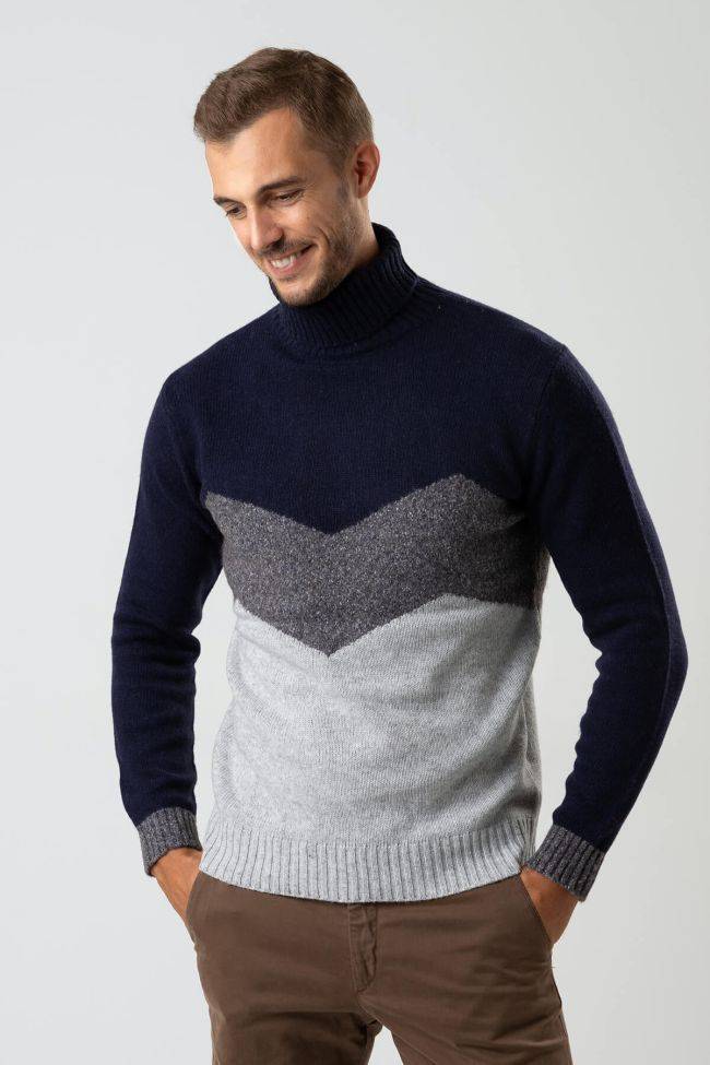 Privati Firenze Strickwaren Herren Privati Firenze Hoher Kragen Slim Muster 50% Wool 20% Pa 20%vi 10% Cashmere