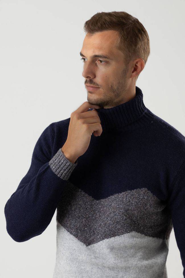 privati firenze Strickwaren Herren Privati Firenze hoher Kragen Slim Muster 50% wool 20% pa 20%vi 10% cashmere