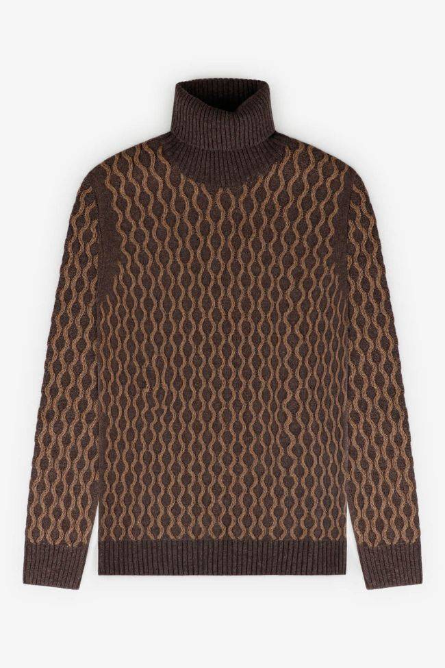 privati firenze Strickwaren Herren Privati Firenze hoher Kragen Slim Muster 90% wolle 10% Kaschmir